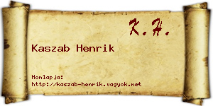 Kaszab Henrik névjegykártya