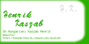 henrik kaszab business card